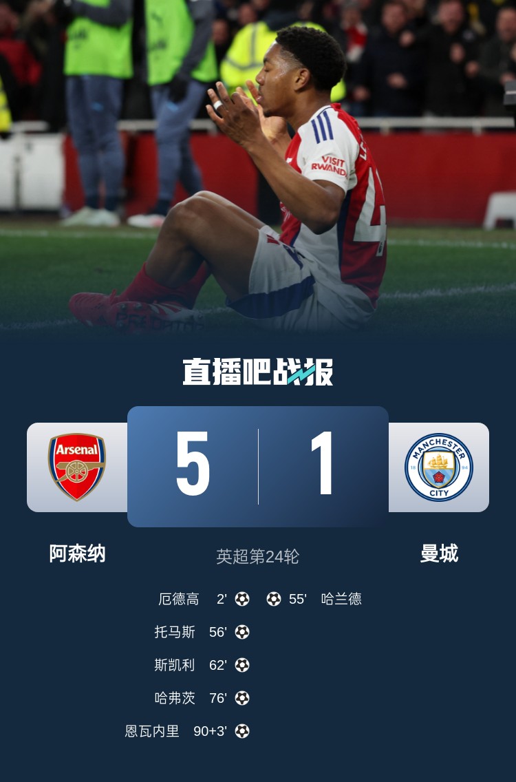 硬氣槍手無畏強敵！阿森納本賽季5-1碾壓曼城，3-0完勝皇馬
